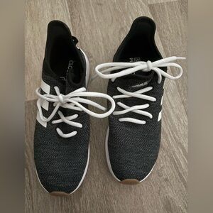 Adidas Black and White Sneakers with Brown Soles